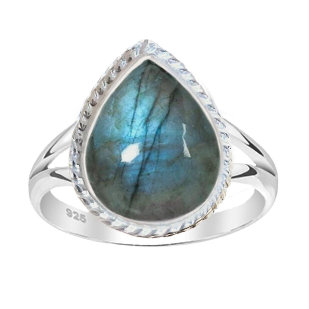 Laihas Twisted Raindrop Labradorite Ring