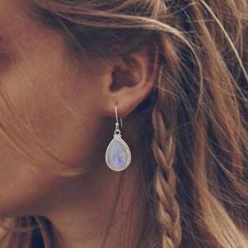 Laihas Twisted Raindrop Moonstone Earrings -LBD Australia