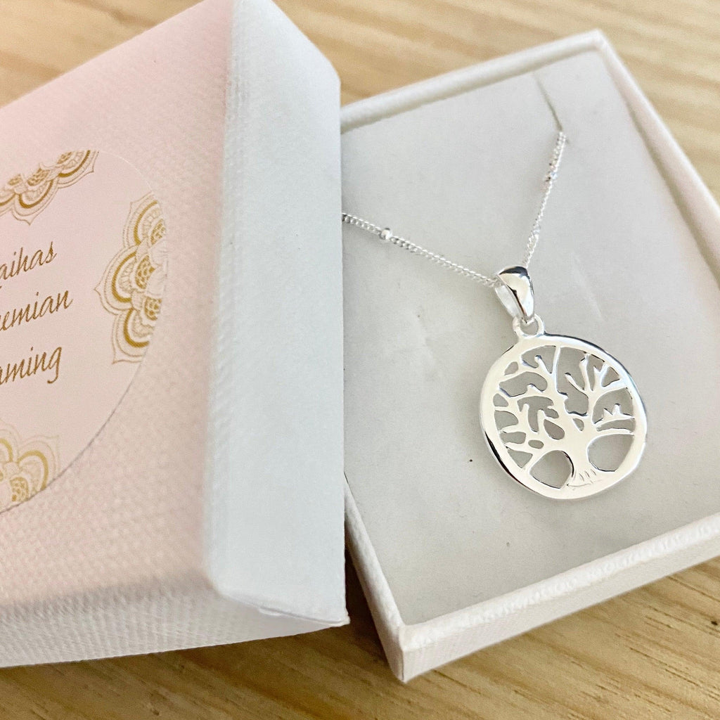 Laihas Whimsical Tree Of Life Bohemian Sterling Silver Necklace - Laihas Bohemian Dreaming