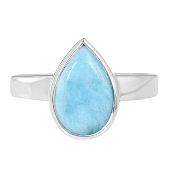 Larimar Ring- Laihas Elegant Teardrop