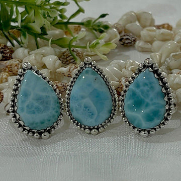 Larimar Ring- Laihas XLARGE Bohemian Raindrop