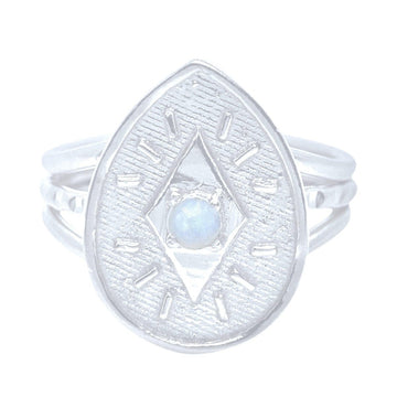 Moonstone Ring- Prestige Sparkle Sterling Silver